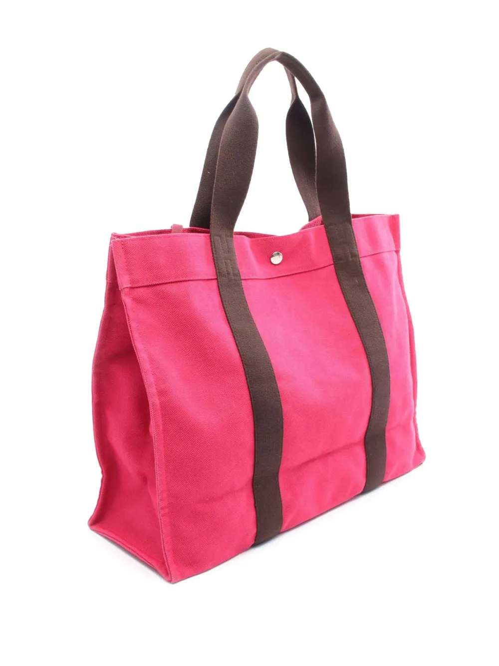 Pre-owned Hermes 2010-2025 Canvas Sac De Plage Tote Bag In Pink