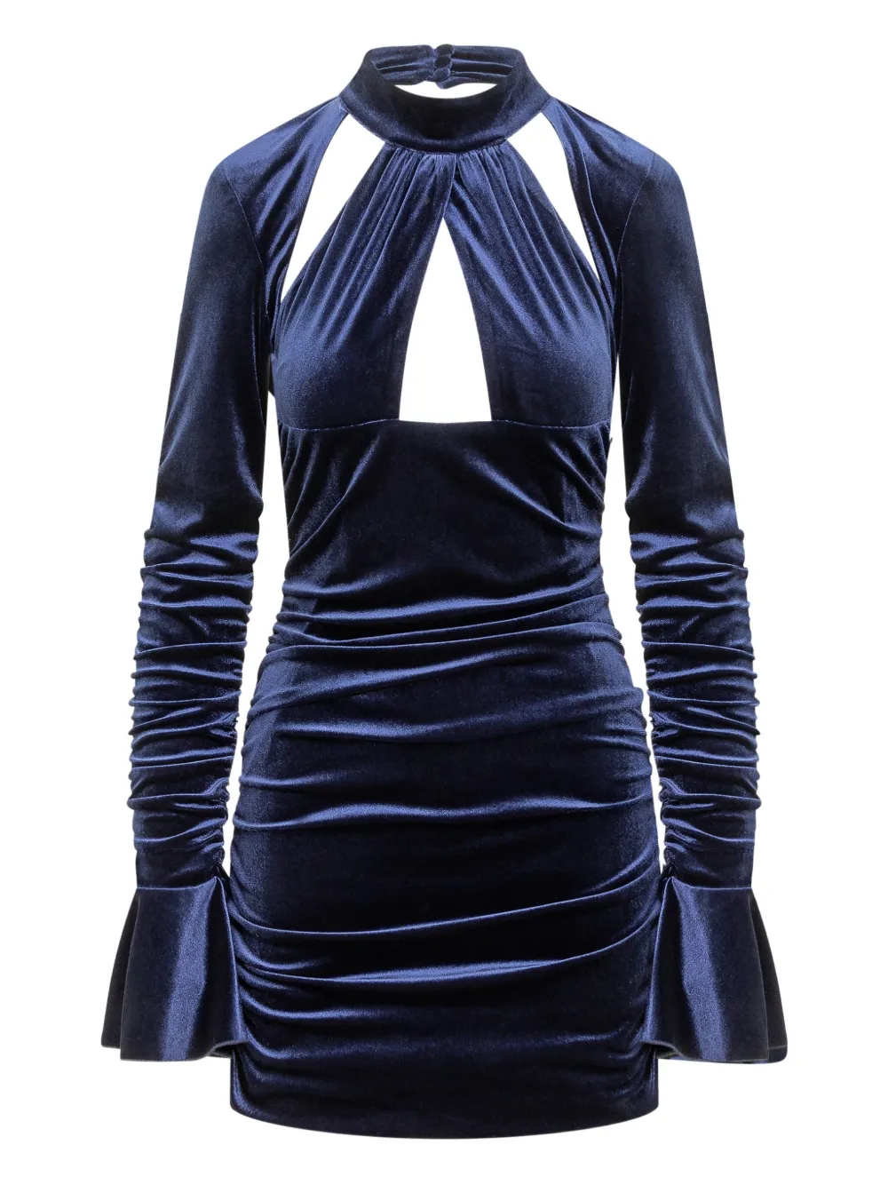 Actualee Cut-out Ruched Dress In Blue