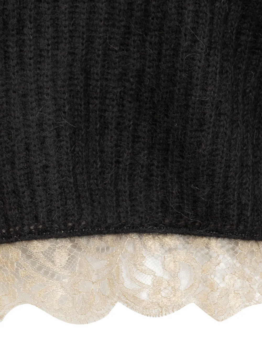 Fabiana Filippi Gebreide trui met kanten afwerking Zwart