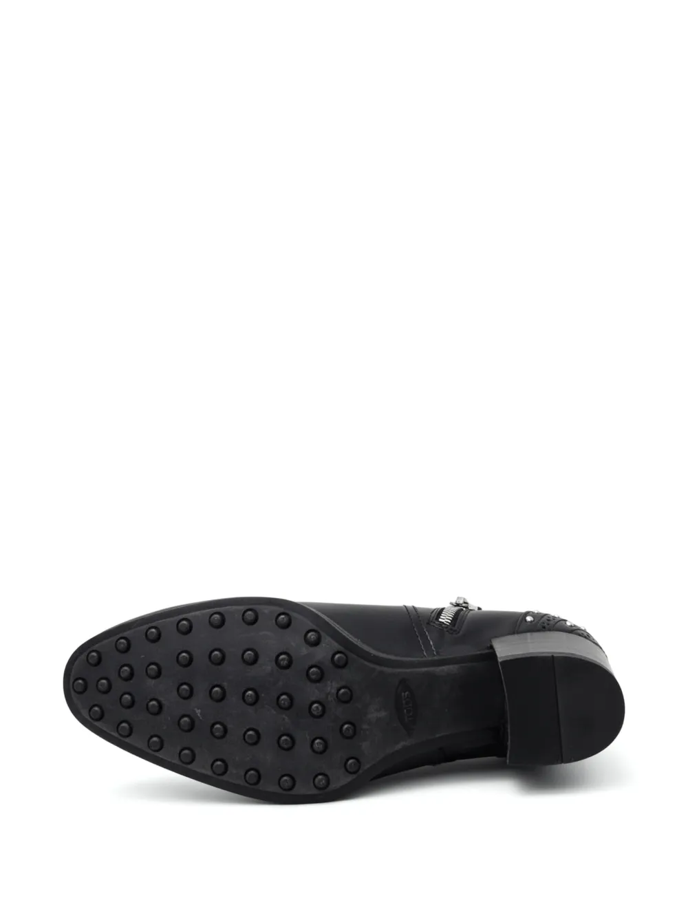 Tod's Studded Heeled Boots In Black