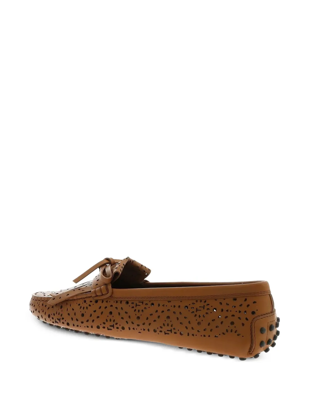 Tod's Perforated Tasselled Loafers In Brown