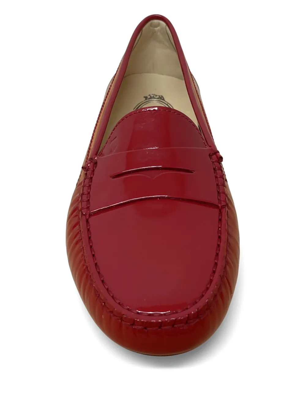 Tod's Leather Penny Loafers In Red