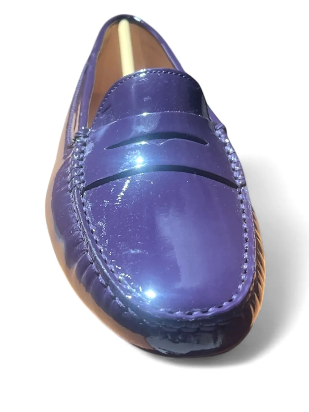 Tod's Gommino patent-finish loafers Paars
