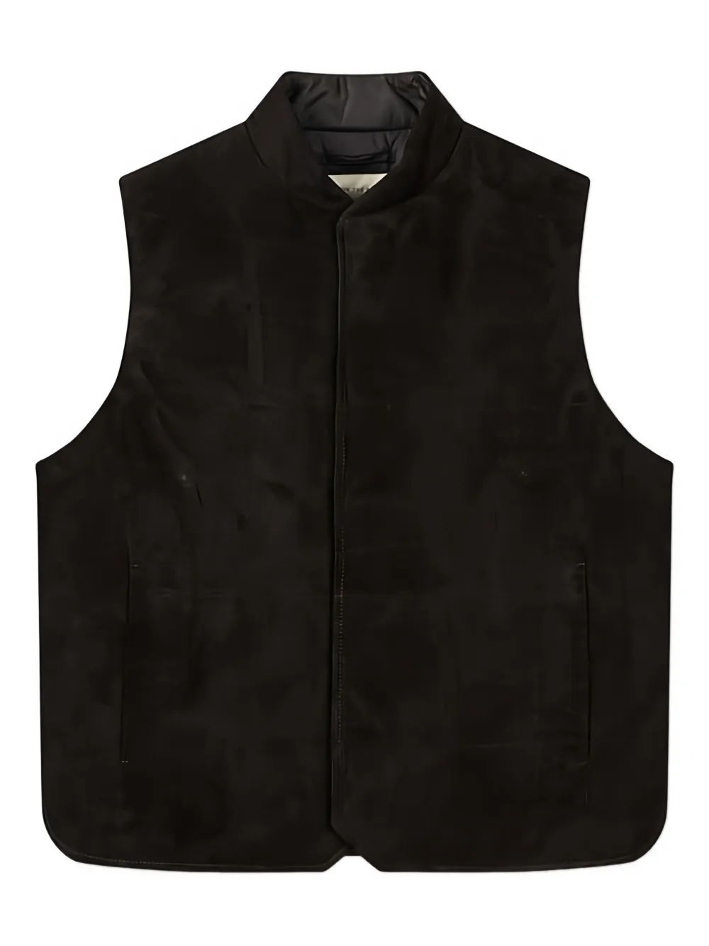 Man On The Boon. Suede Down Gilet In Black