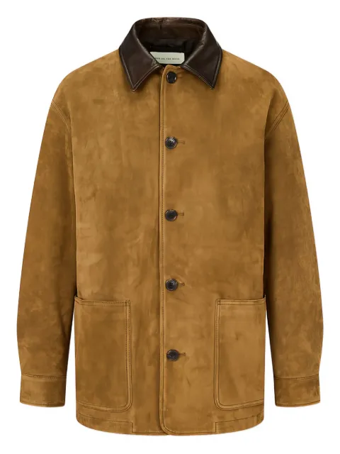 Man On The Boon. contrast-collar suede jacket