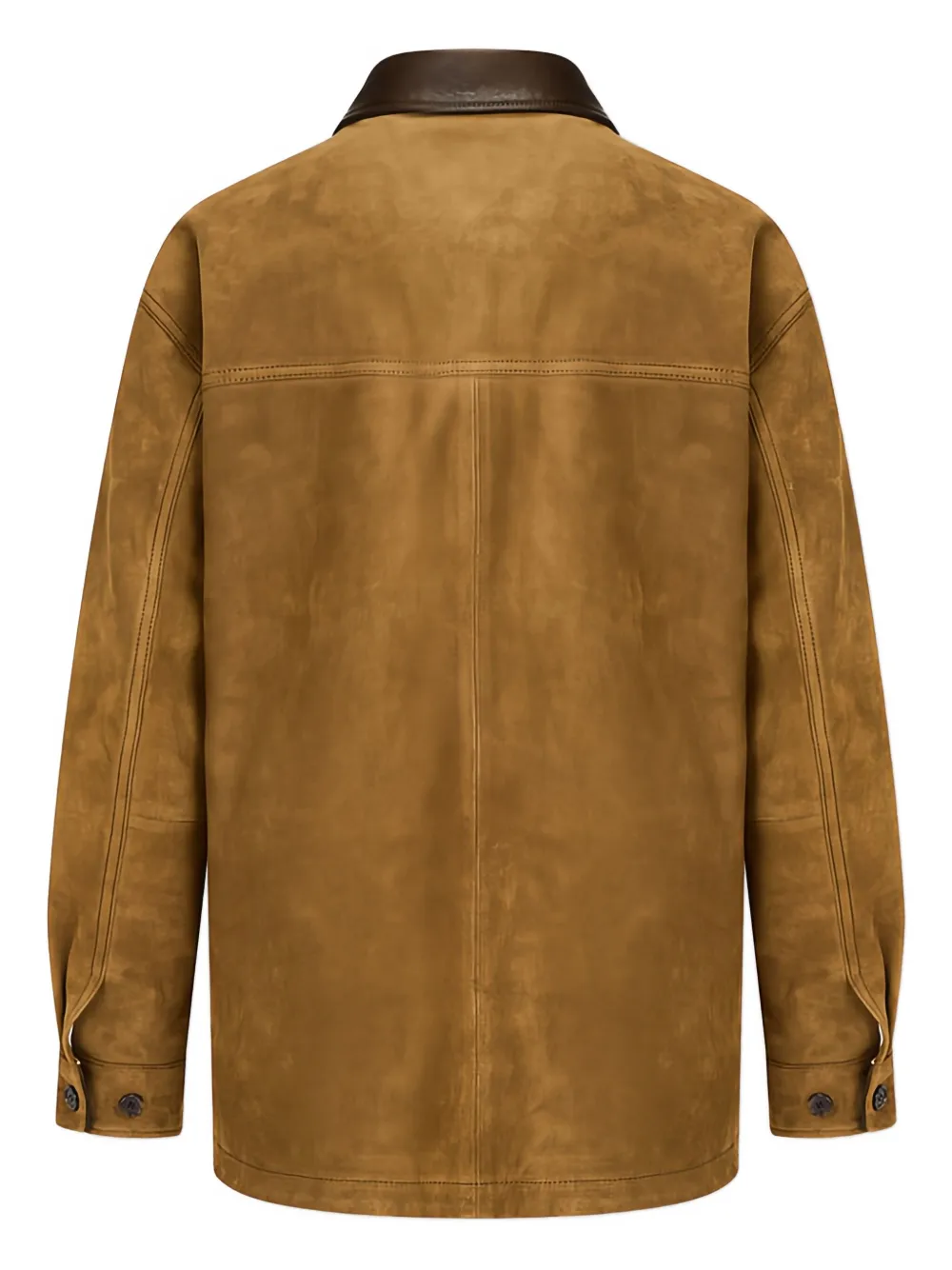 Man On The Boon. Contrast-collar Suede Jacket In Animal Print