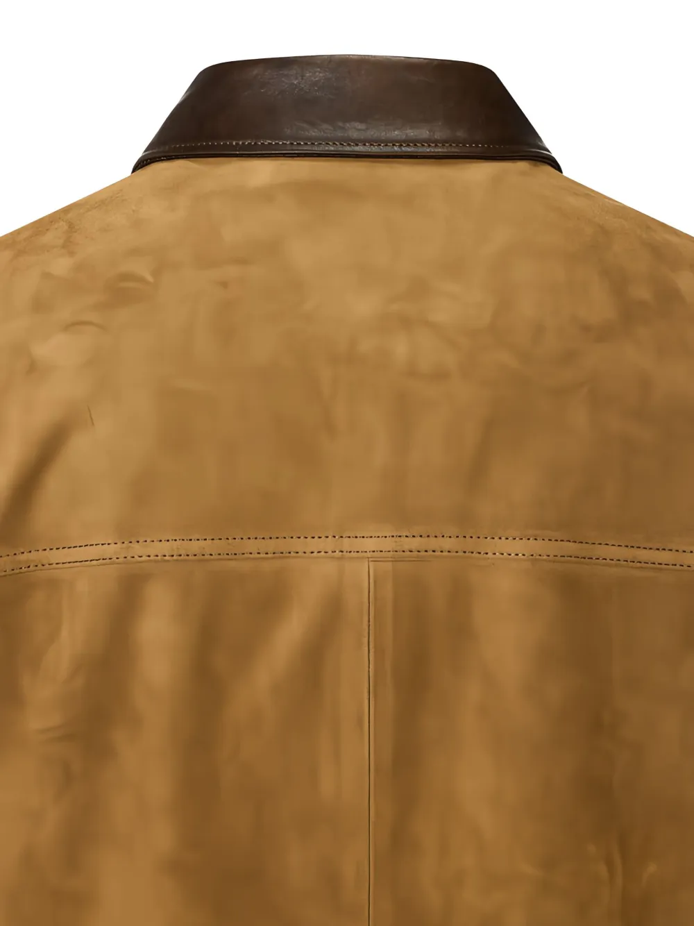 Man On The Boon. Contrast-collar Suede Jacket In Animal Print