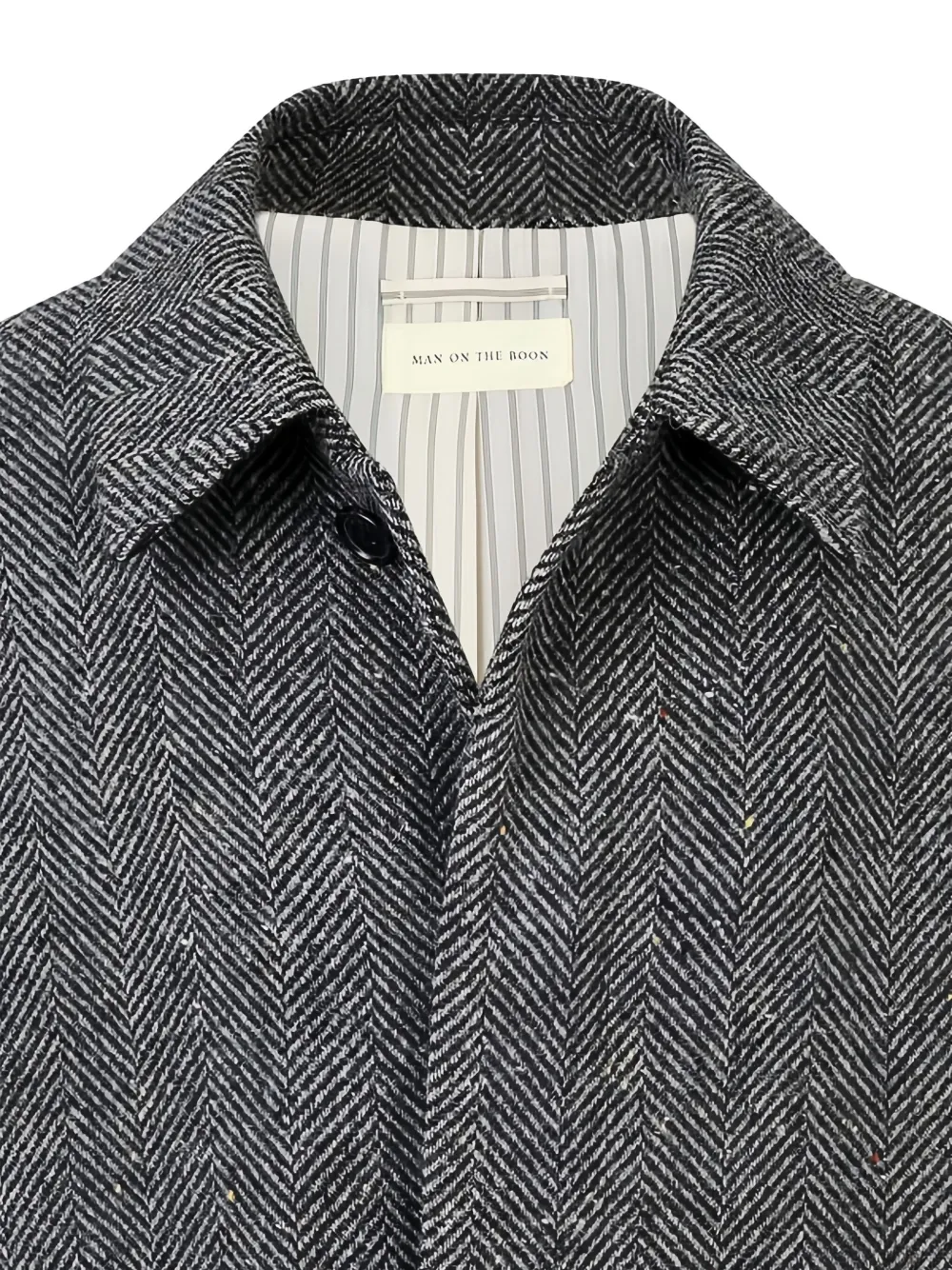 Man On The Boon. Nobel Wool Overcoat In Black