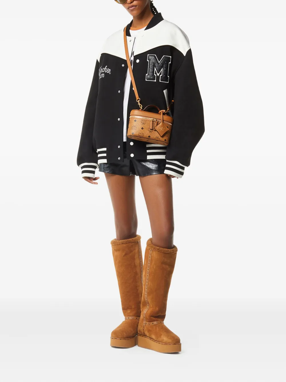 Mcm Suede Platform Knee-high Boots In Multi