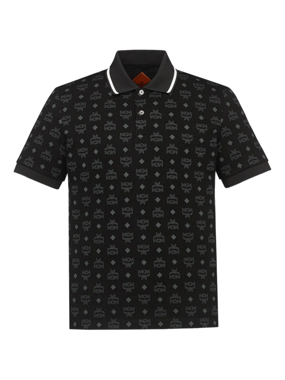 MCM 经典logo提花polo衫 | 黑色 | Image 1