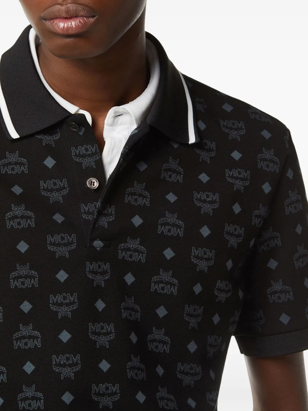 MCM Poloshirt met monogram Zwart