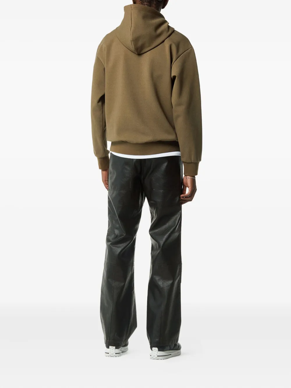 Mcm Logo Patch Ponte Hoodie In Green