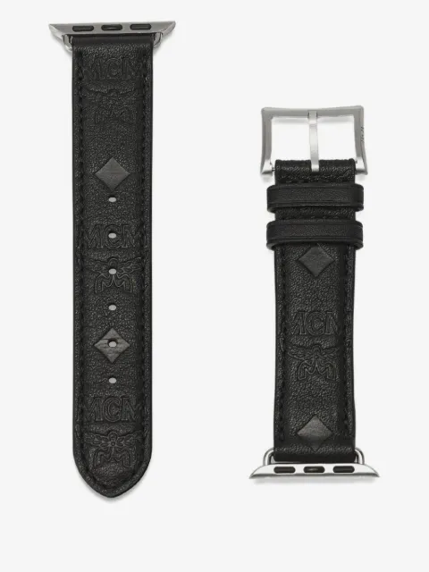 MCM embossed-monogram leather Apple Watch band