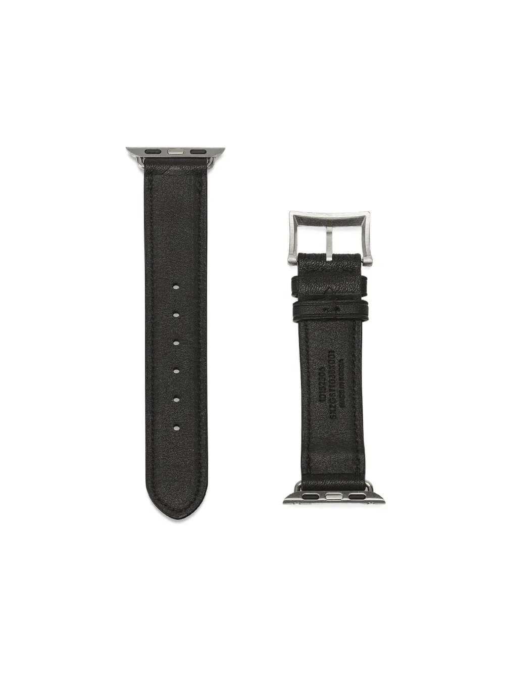Mcm Embossed-monogram Leather Apple Watch Band In Black
