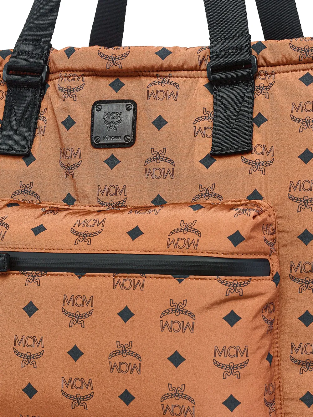 Mcm Aren Visetos Packable Shoulder Bag In Brown