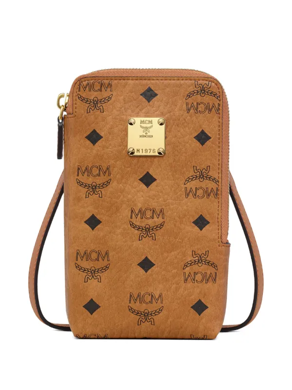 MCM Aren Visetos Phone Pouch | Brown | FARFETCH