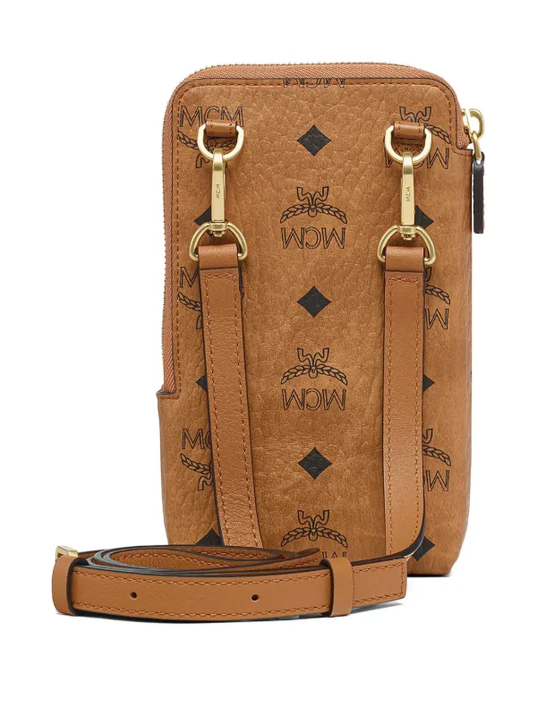 MCM Aren Visetos Phone Pouch | Brown | FARFETCH