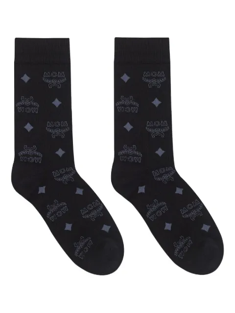 MCM monogram-pattern knitted socks