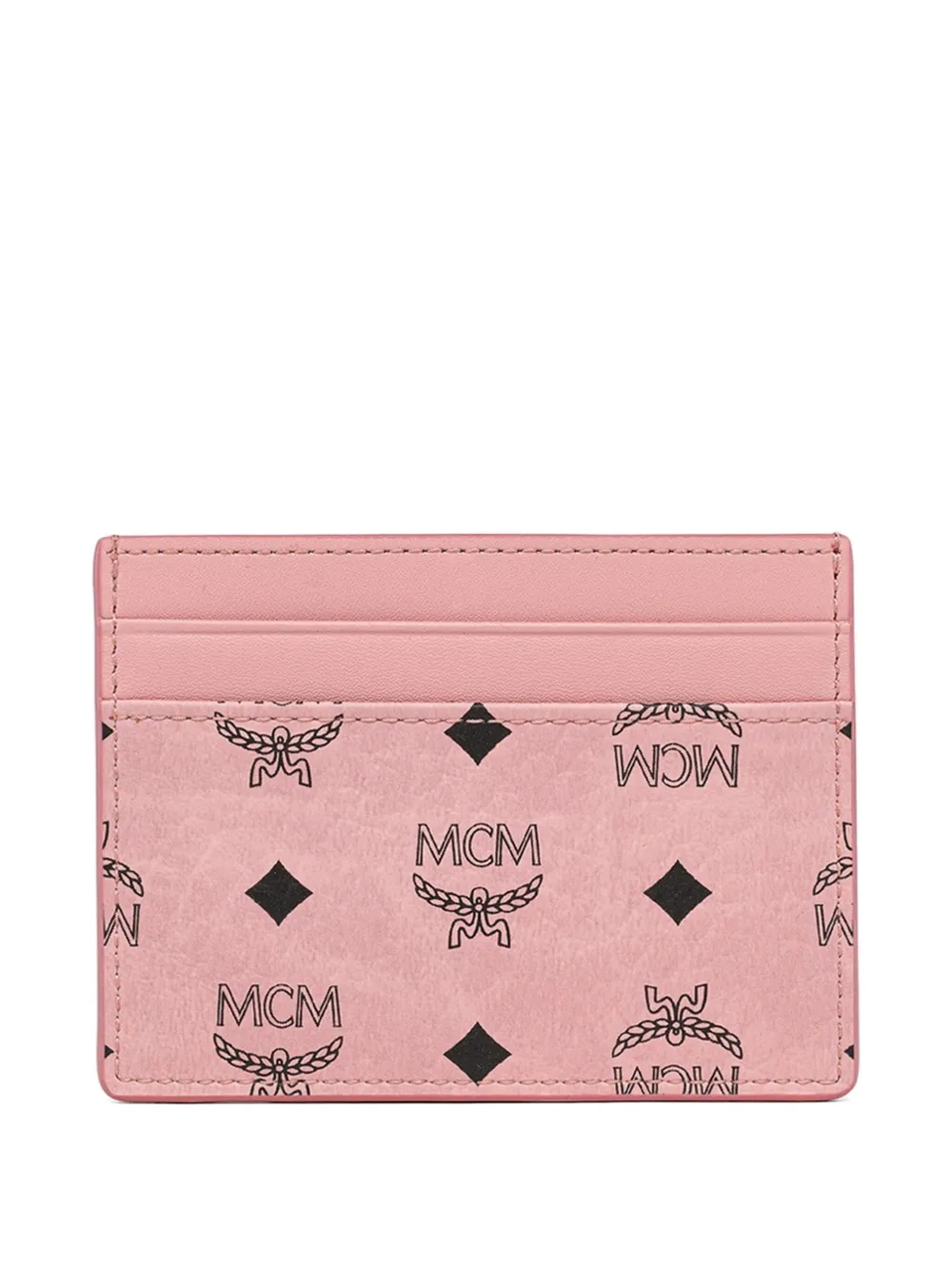 Mcm Aren Visetos Card Holder In Pink