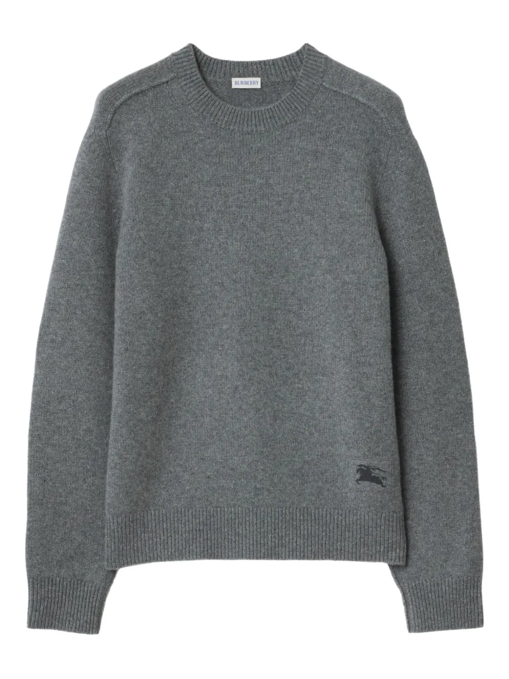 Burberry equestrian-knight detail cashmere sweater - Grey