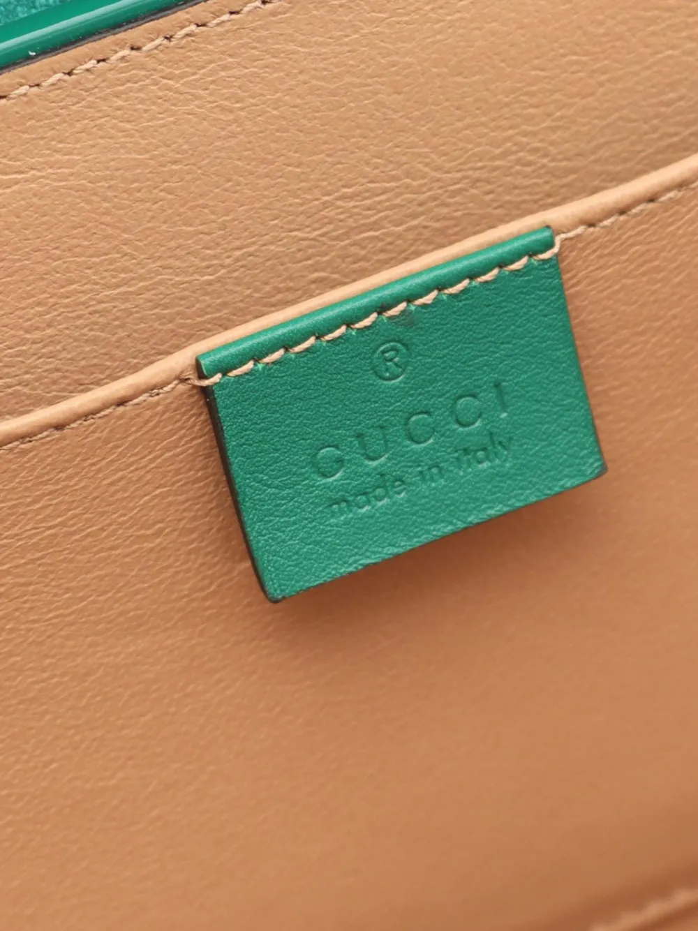 Pre-owned Gucci 2016-2025 Mini Patent Sylvie 1969 Top Handle Bag Satchel In Green