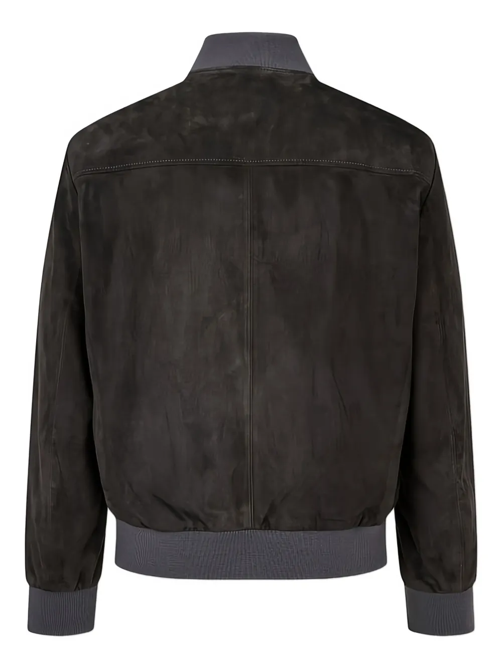 Man On The Boon. Button-up Suede Bomber Jacket In Gray