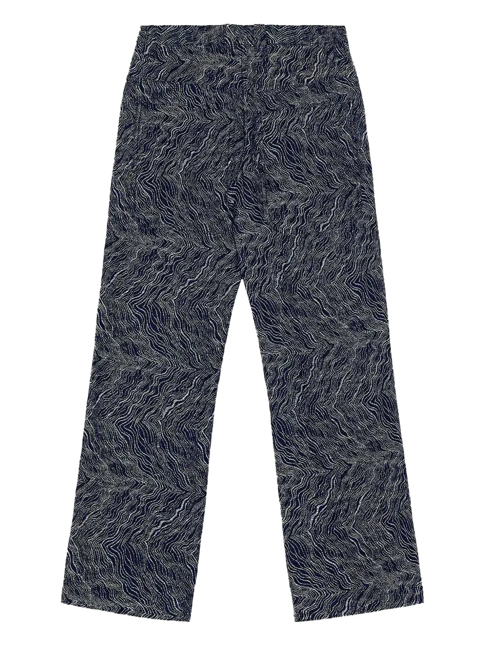 Honor The Gift patterned-jacquard wide-leg trousers - Blauw