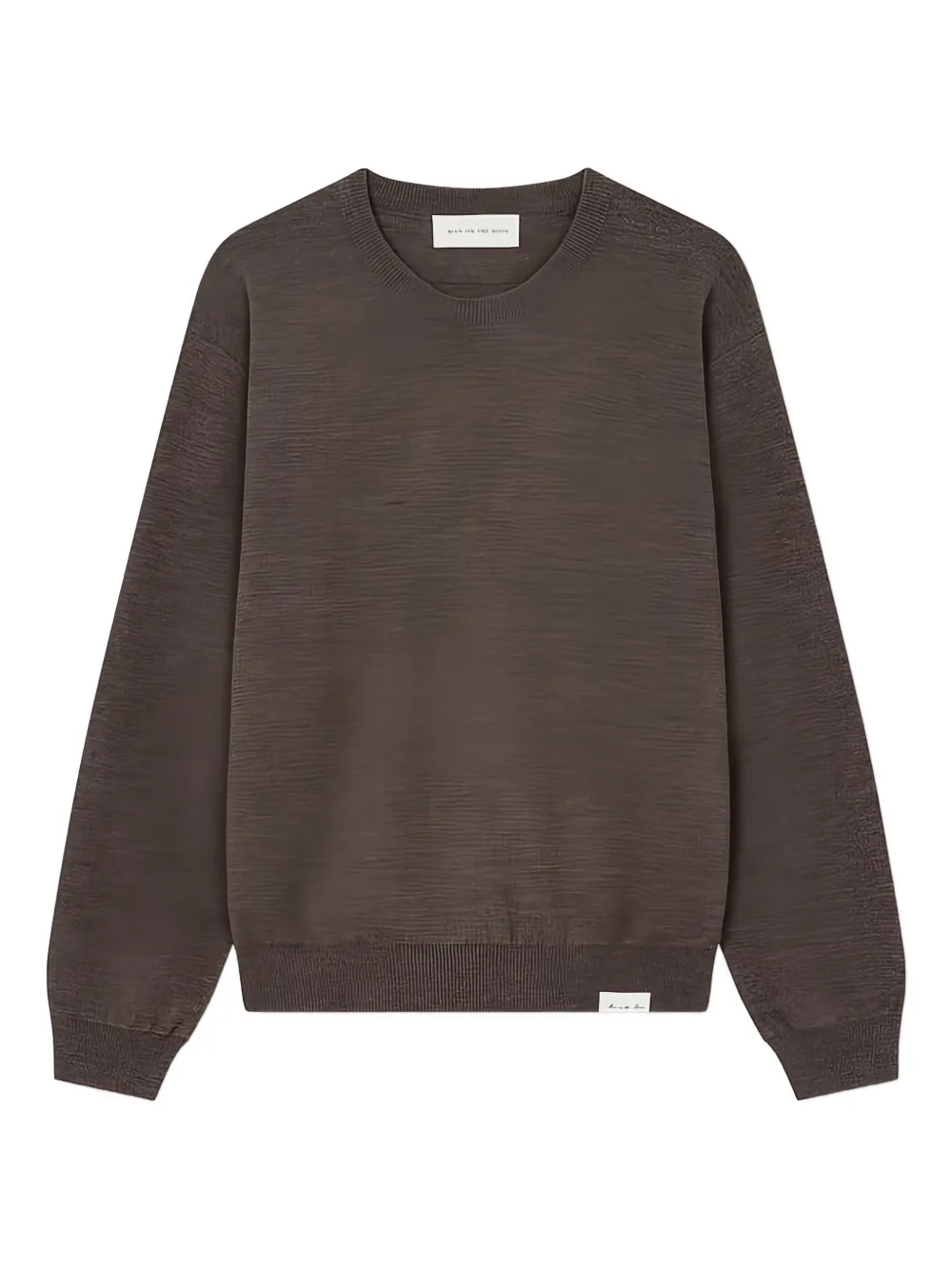Man On The Boon. Crew-neck Wool Sweatshirt In Brown