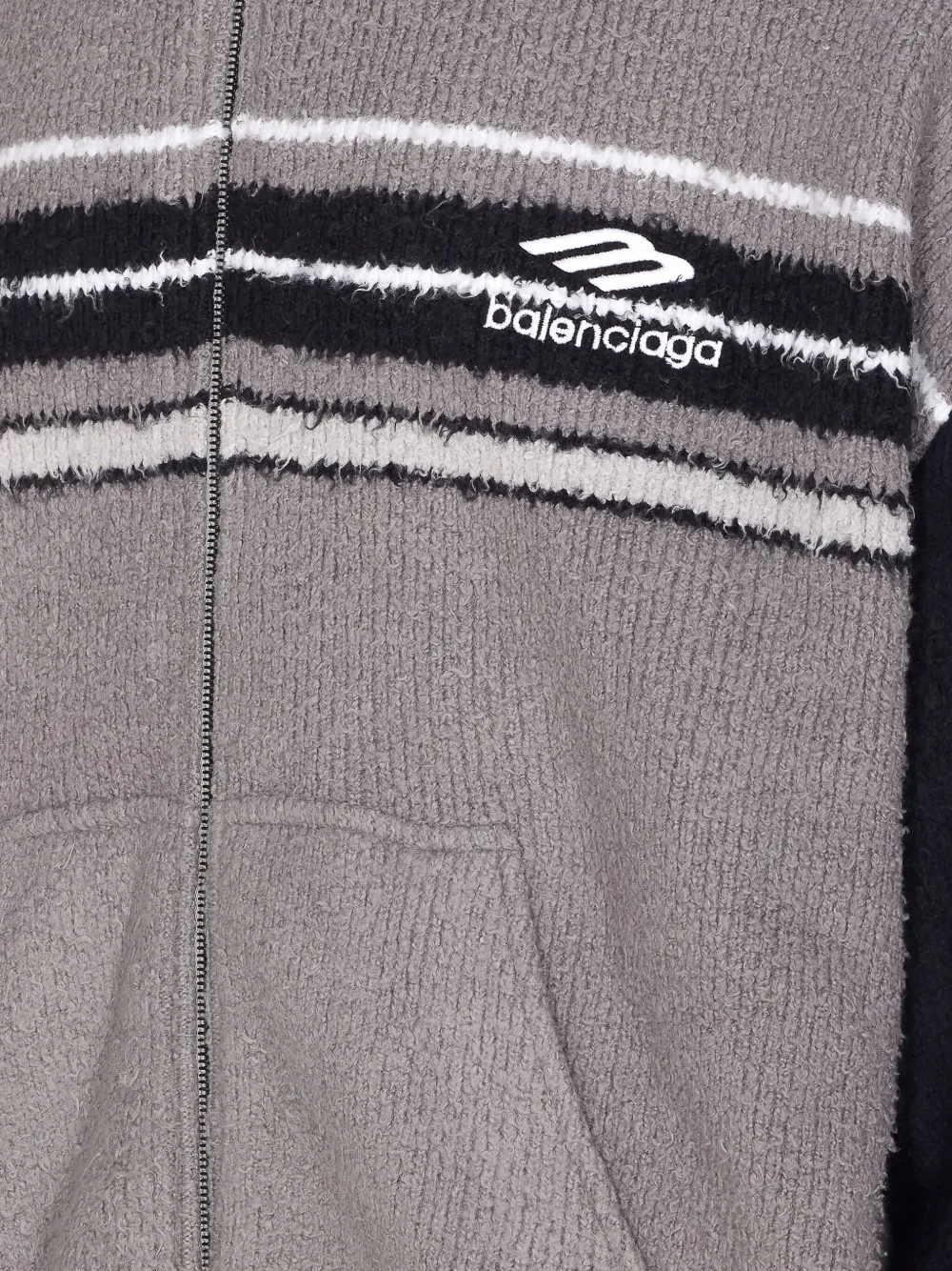 Balenciaga Hoodie met borduurwerk en rits Grijs