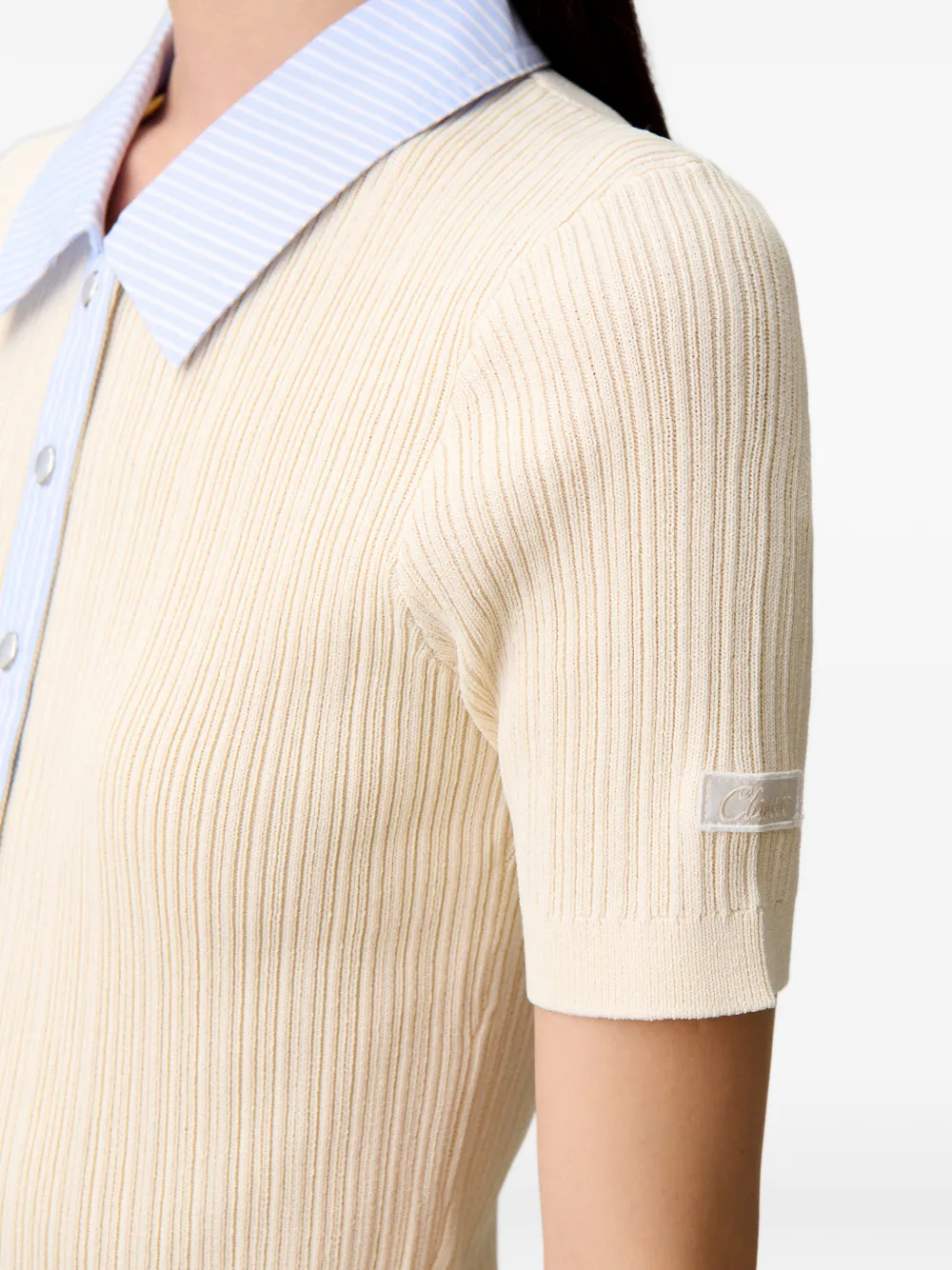 Button-Fastening Collar Shirt