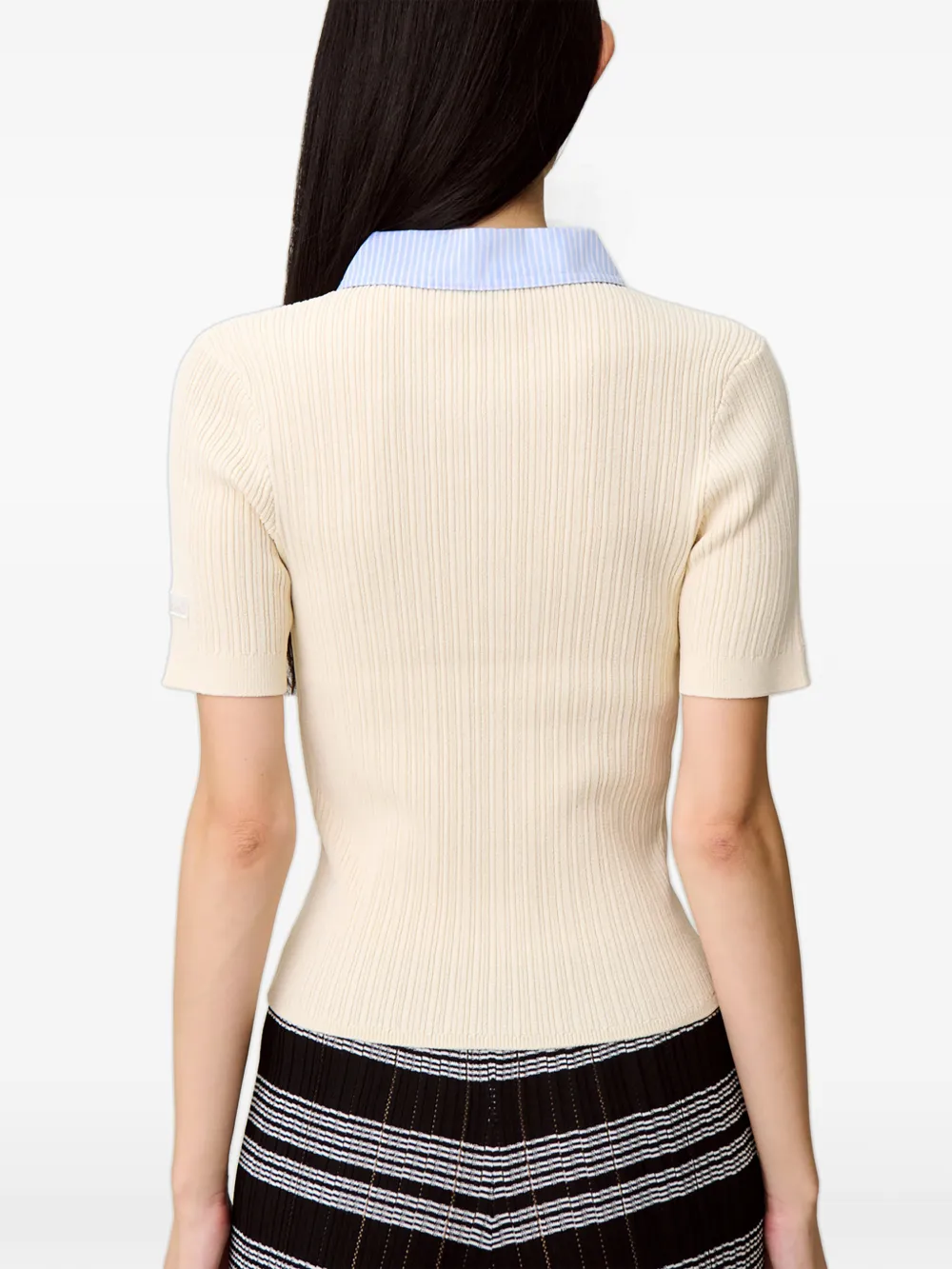 Button-Fastening Collar Shirt