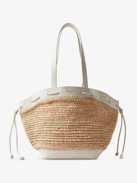 Claudie Pierlot Bolsa cesto Alban de ráfia e couro