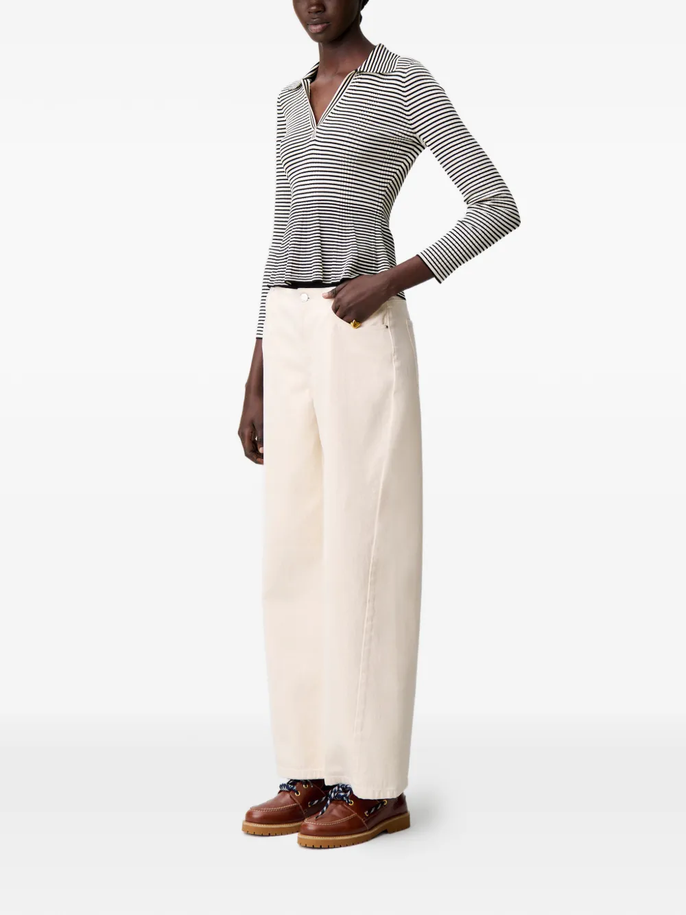 Claudie Pierlot Gestreepte top Wit