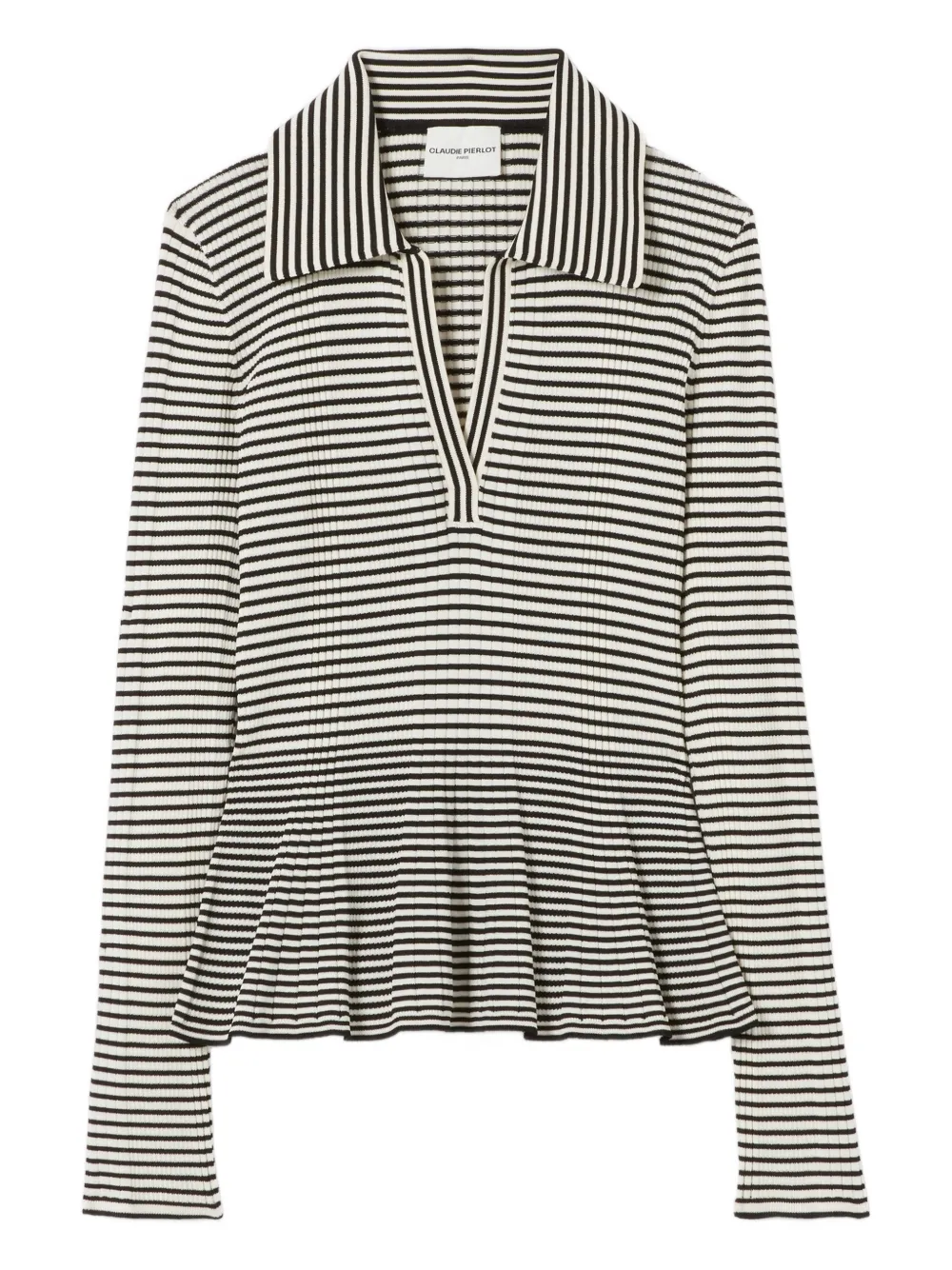 Claudie Pierlot striped long-sleeve top - Bianco