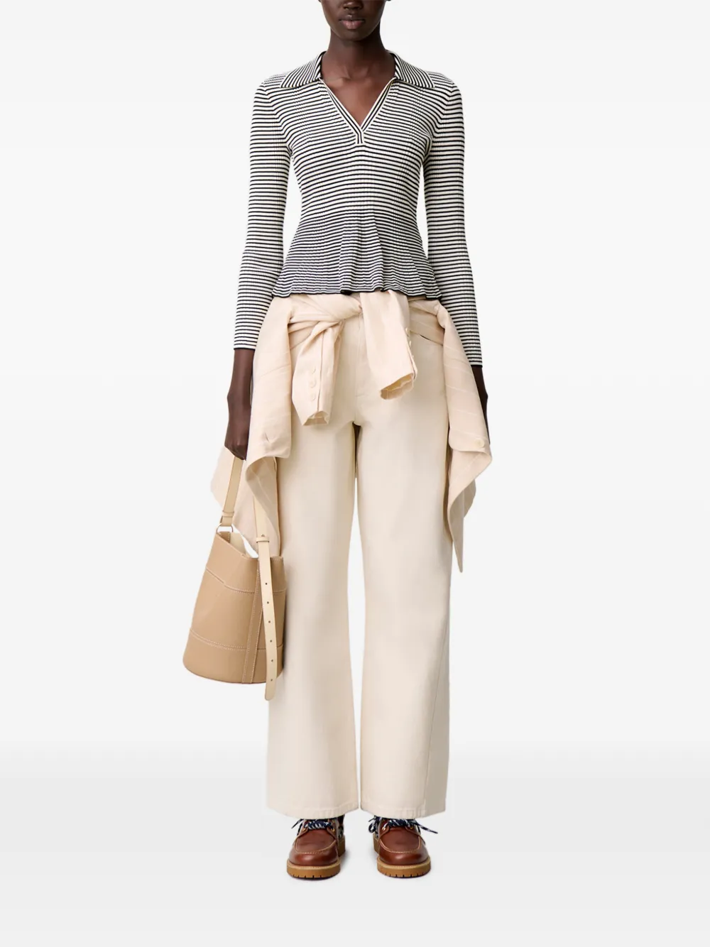 Claudie Pierlot Gestreepte top Wit