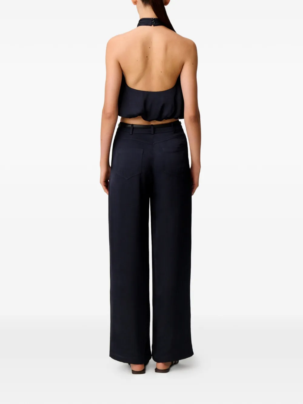 Claudie Pierlot Haltertop met open achterkant Blauw