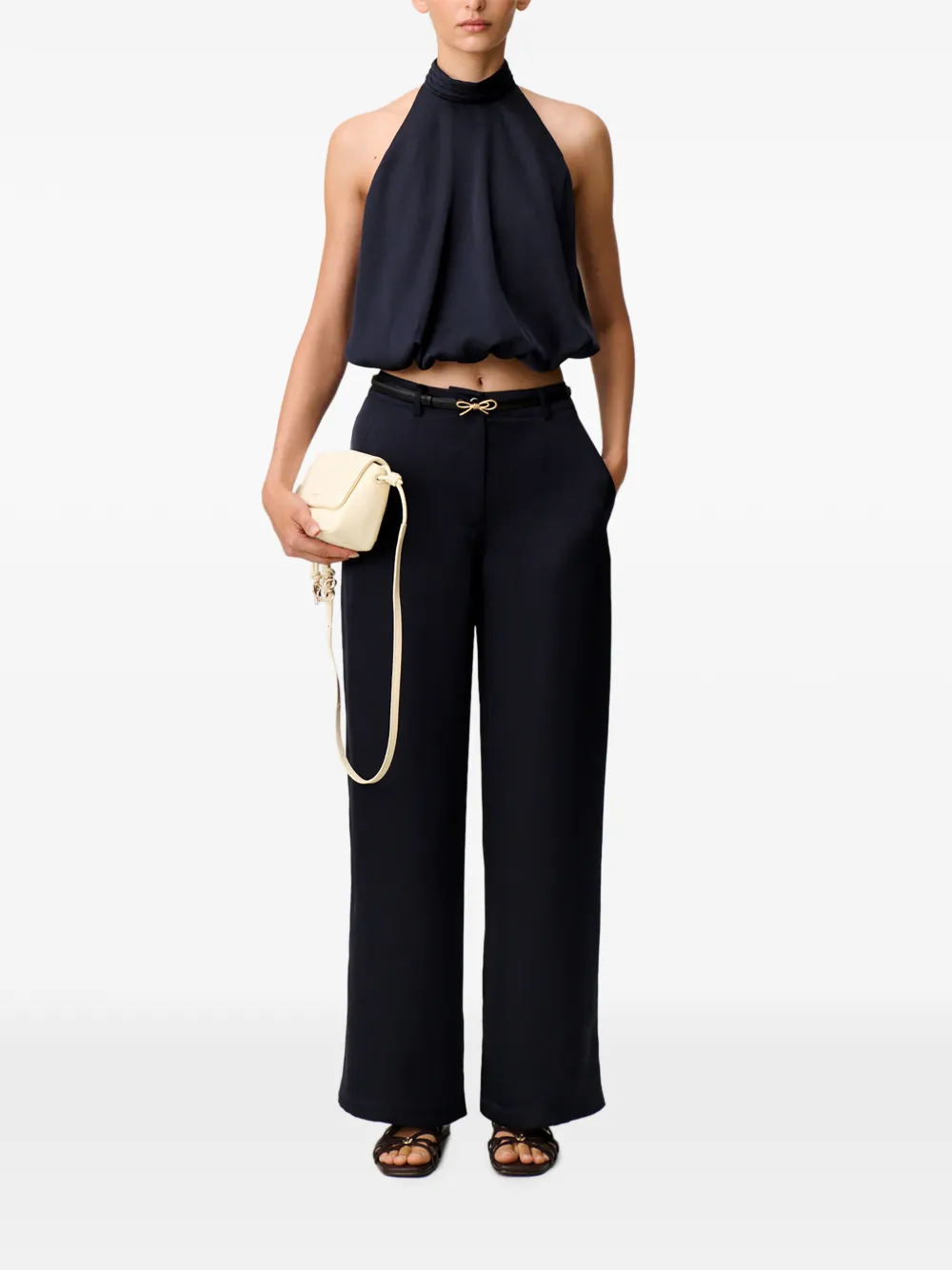 Claudie Pierlot Haltertop met open achterkant Blauw