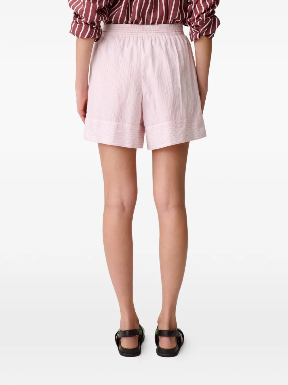 Claudie Pierlot Gestreepte shorts Roze