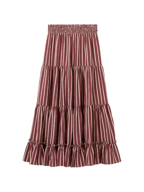 Claudie Pierlot — striped tiered A-line maxi skirt