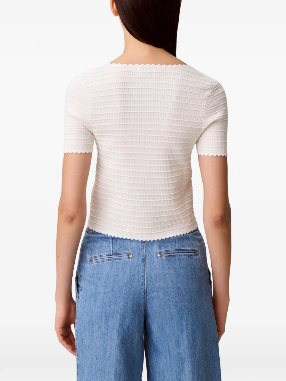 Claudie Pierlot Gehaakte top met bloemen Beige