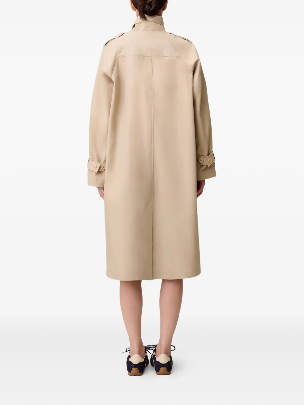 Claudie Pierlot Katoenen trenchcoat met strikdetail Beige