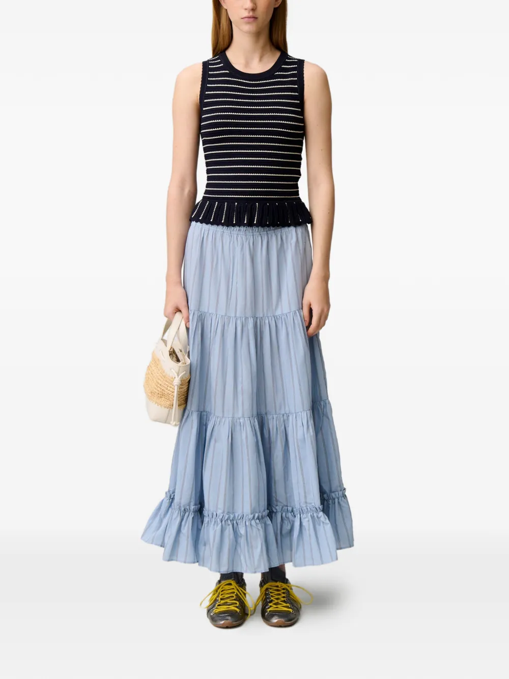 Claudie Pierlot Gestreepte top Blauw