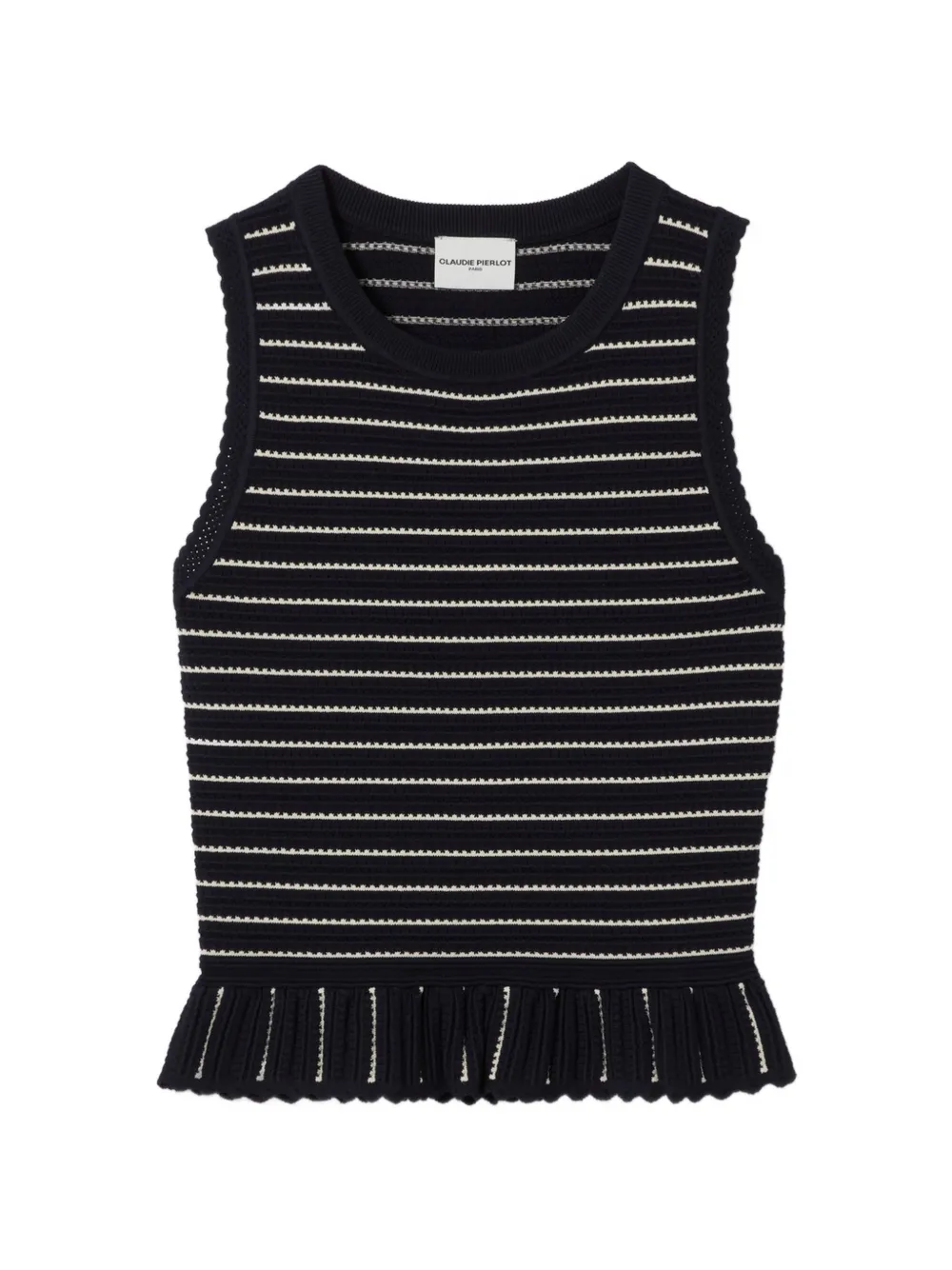 Claudie Pierlot striped ruffled top - Blu