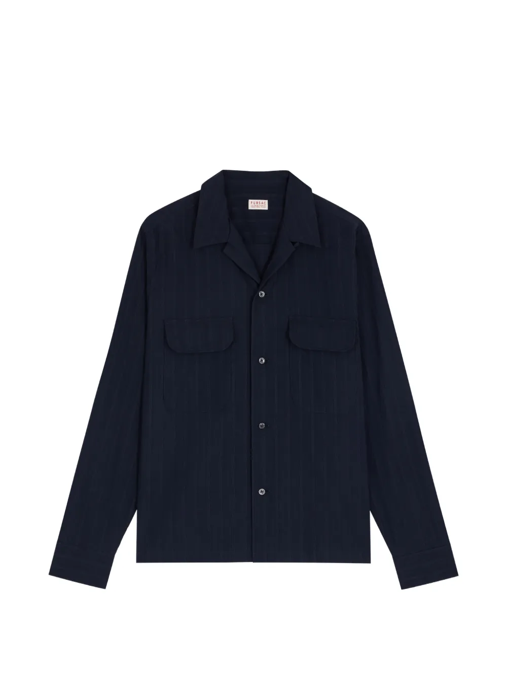 FURSAC striped flap-pocket shirt - Blu