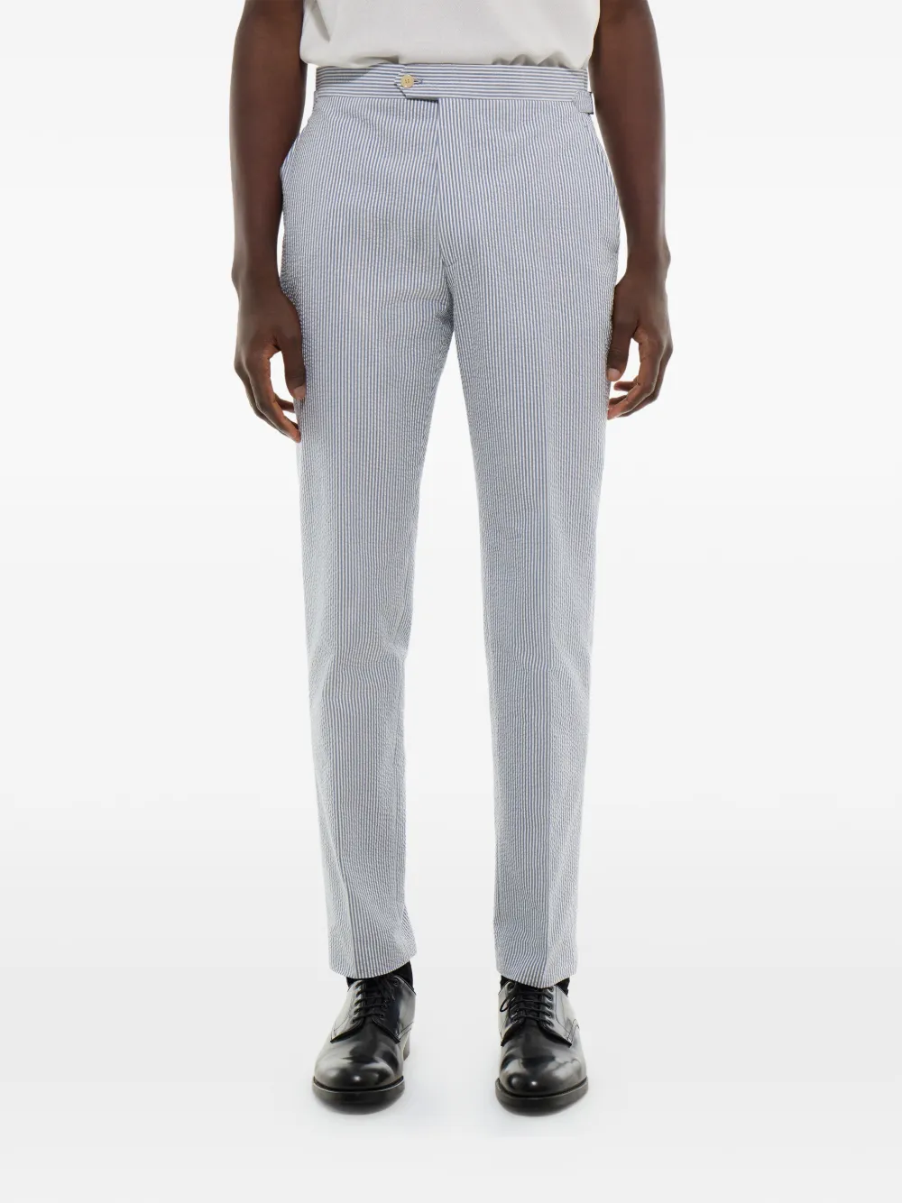 FURSAC Gestreepte straight broek Wit