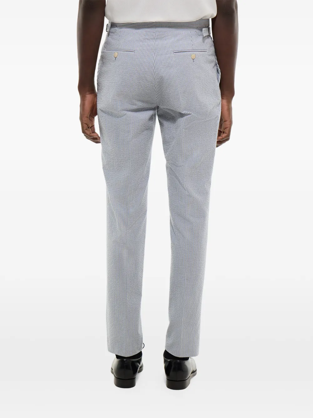 FURSAC Gestreepte straight broek Wit