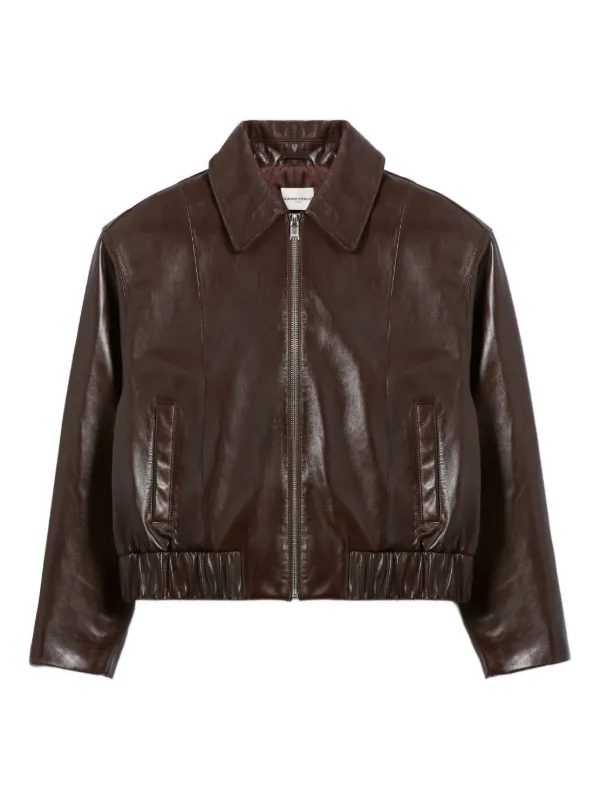 Claudie Pierlot Leather Jacket | Brown | FARFETCH