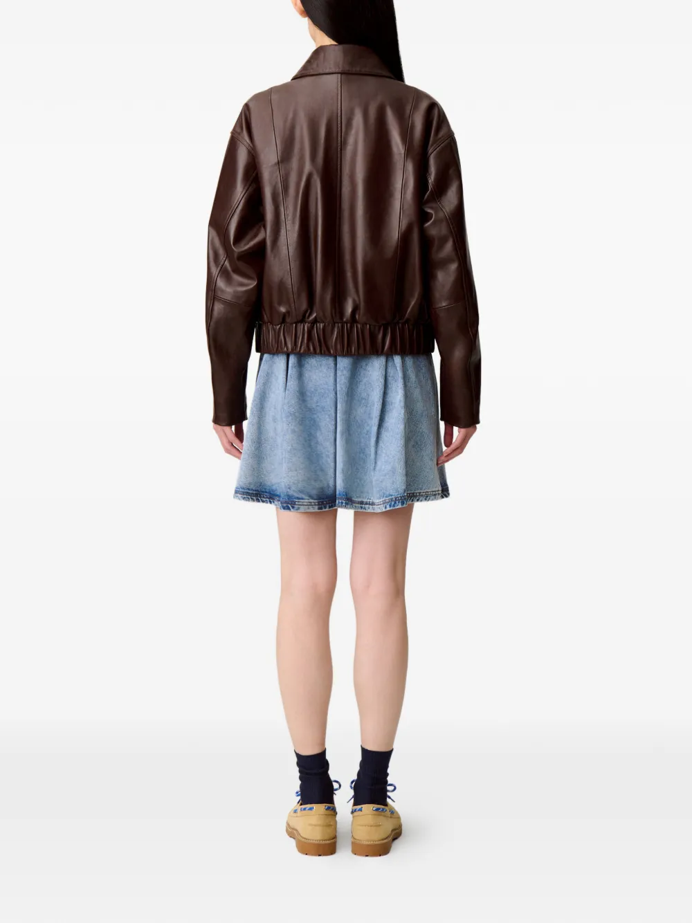 Claudie Pierlot Leren jack Bruin