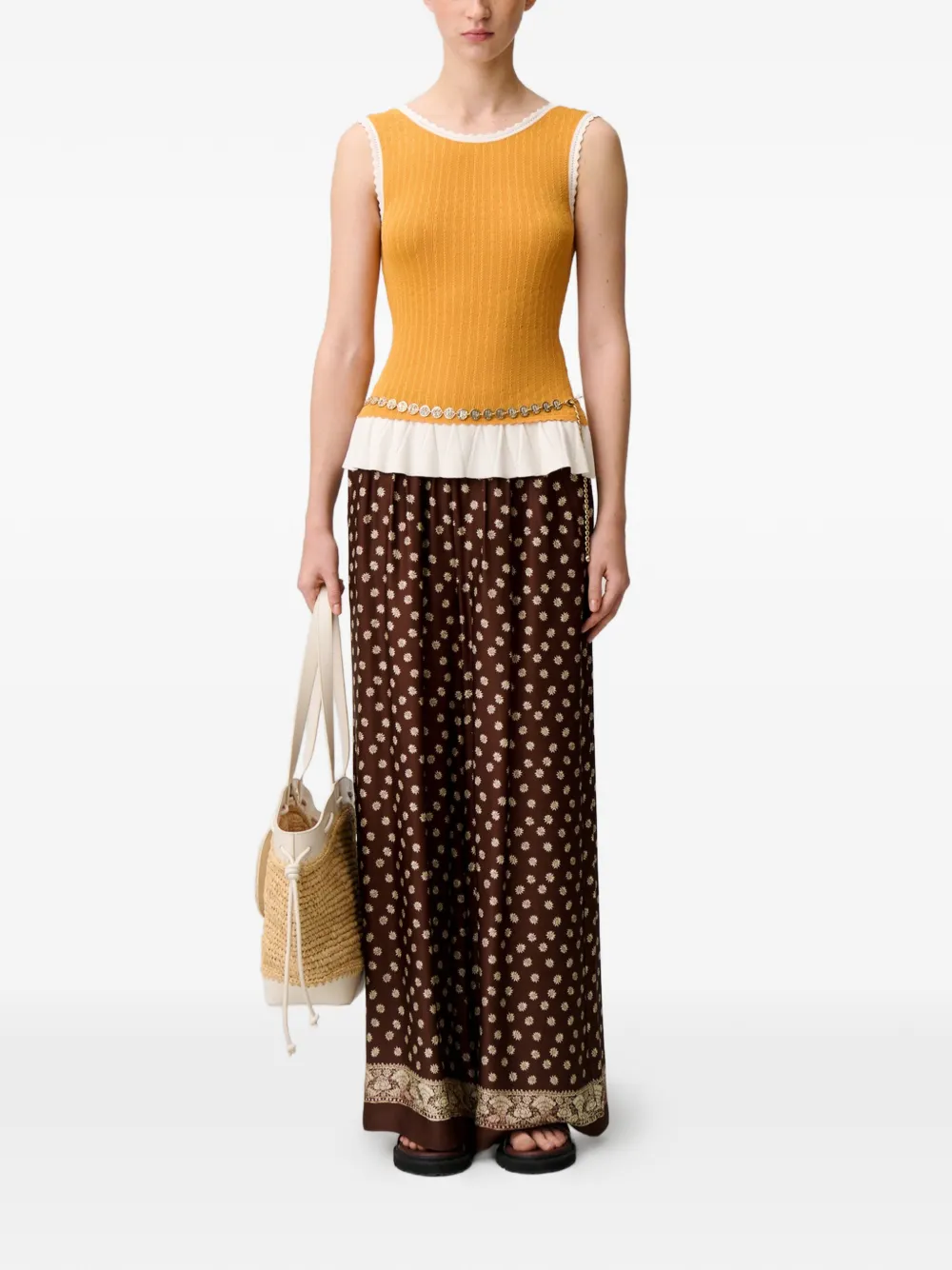 Claudie Pierlot Gebreide top met ronde hals Geel