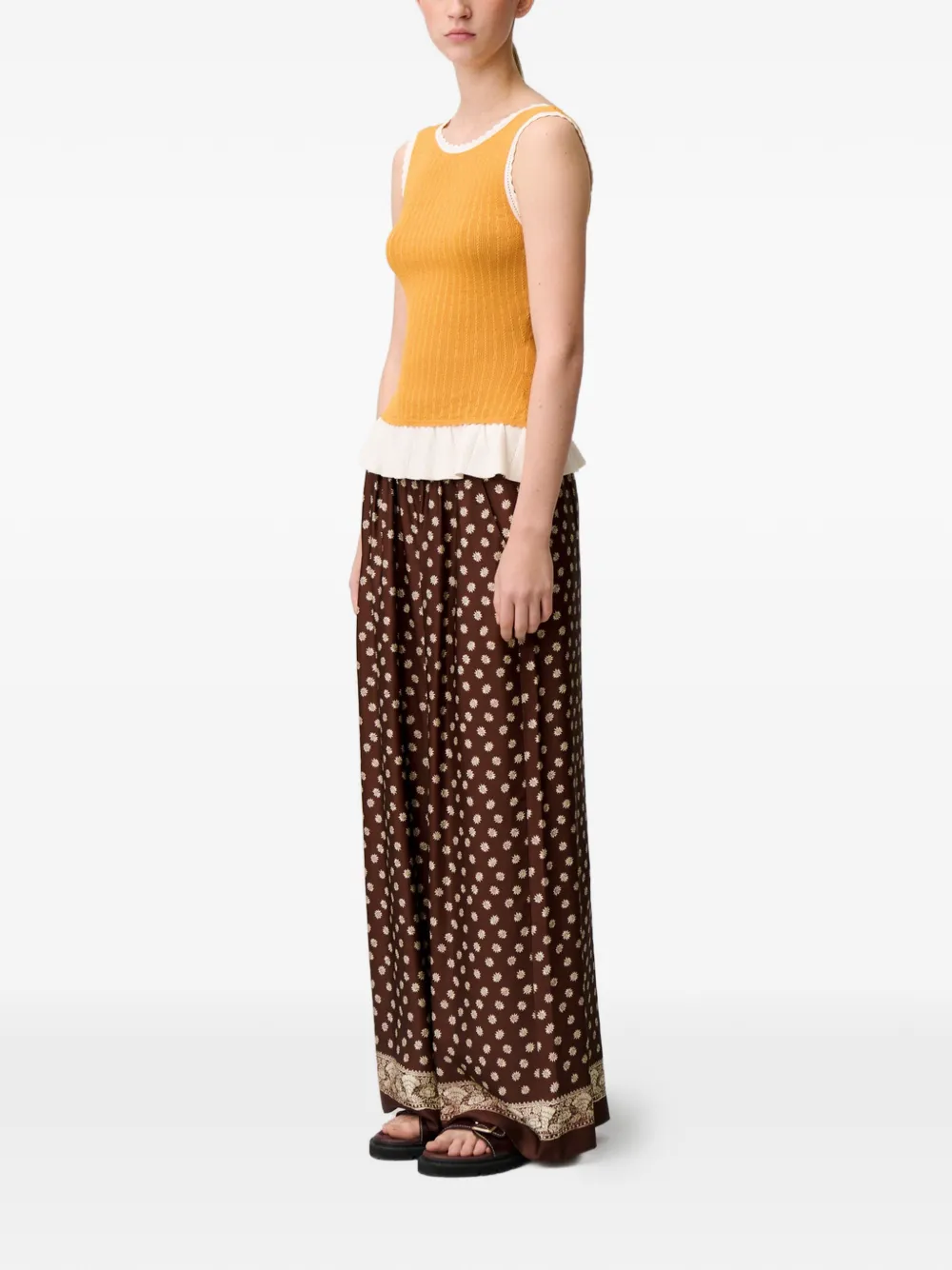 Claudie Pierlot Gebreide top met ronde hals Geel